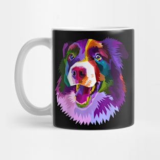 Border Collie Pop Art Portrait Colorful Gift For Dog Lover Mug